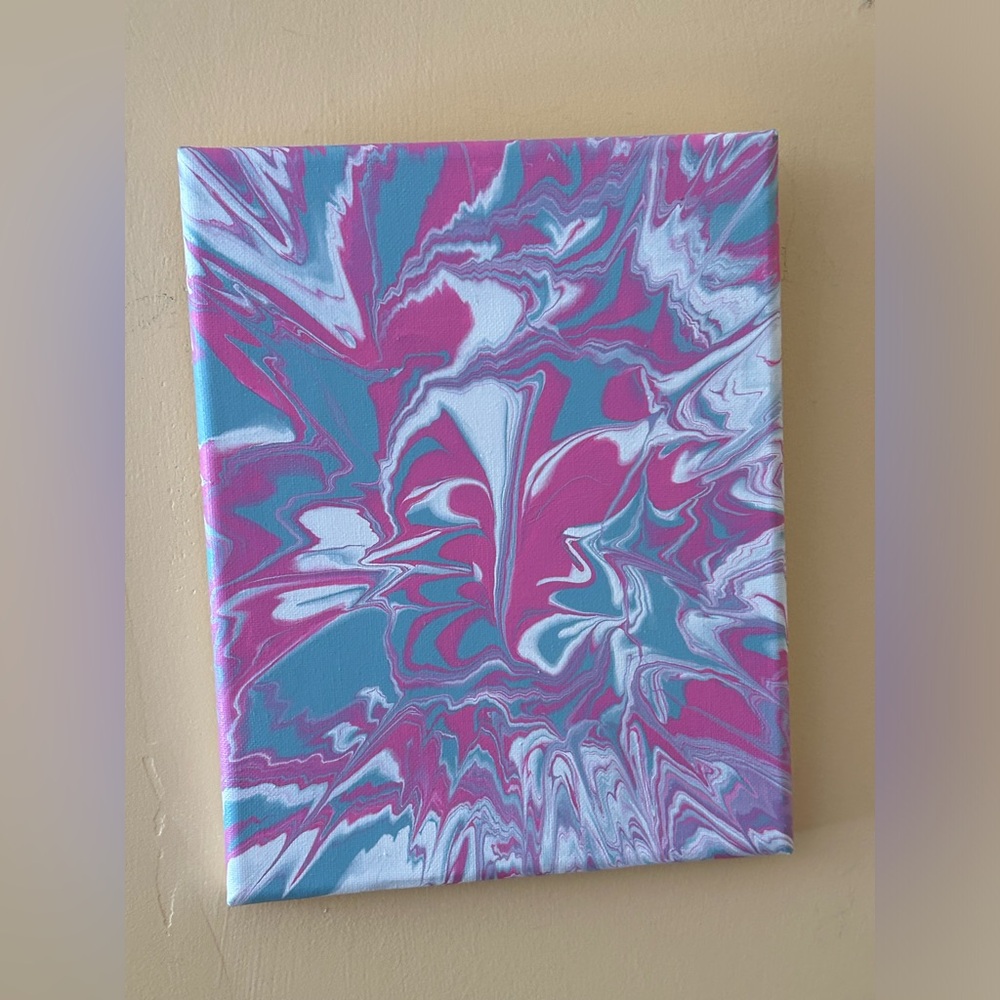 Original Abstract 8x10 Painting “Pink Pony Club”